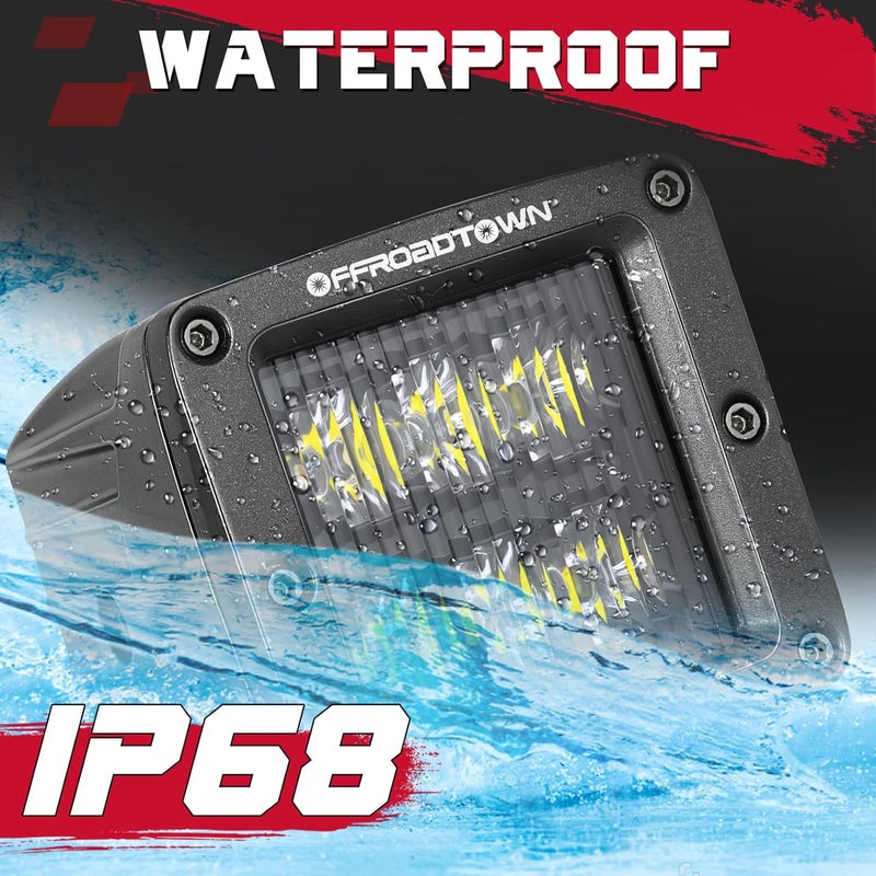 OFFROADTOWN LED Cubes, 3inch 120W CREE LED Pods Driving Lights Cubes Ditch Light Off Road Lights Reverse Light for Truck Pickup UTV ATV SUV Boat 4x4 Car - Driving Flood - Image 4